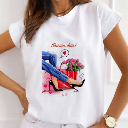 Love For Shoes Women White T-Shirt F