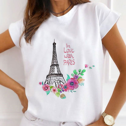 Style R£º Fashion Capital Paris Women White T-shirt