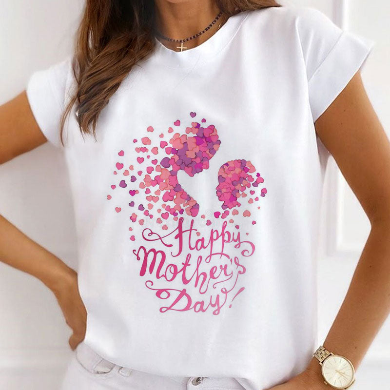Style A£º Happy Mother's Day Women White T-Shirt