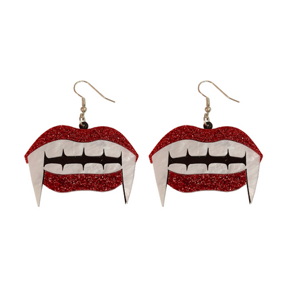 Vampire Teeth Earrings Halloween Themed