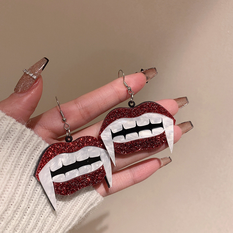 Vampire Teeth Earrings Halloween Themed