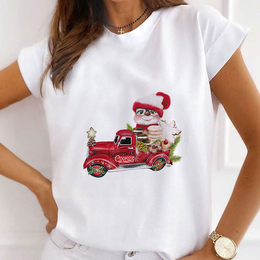 HAPPY 2021 Christmas Ladies White T-Shirt S