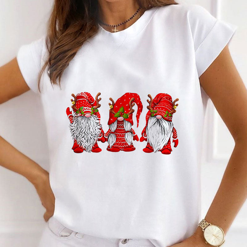 2021 Fashion Christmas White Shirt For Ladies T