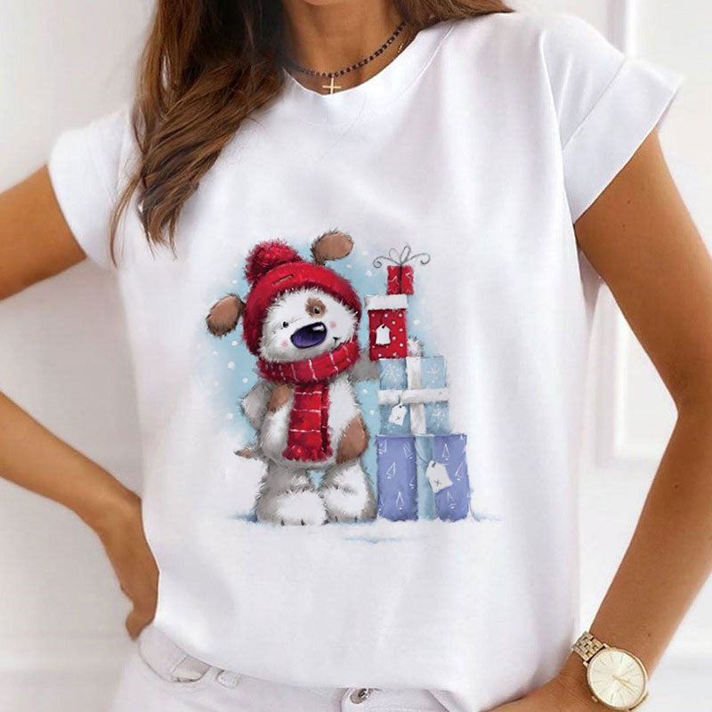 2021 Christmas Fashion White T-Shirt G