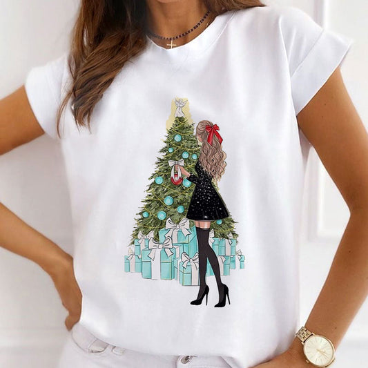 HAPPY 2021 Christmas Women White T-Shirt X