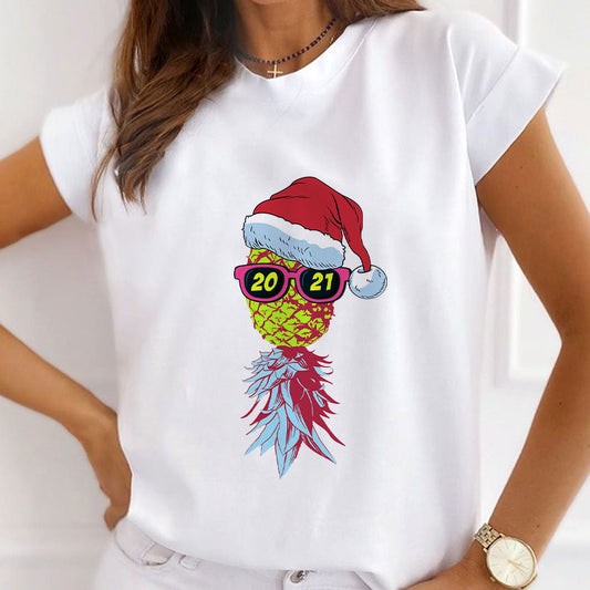 2021 Fashion Christmas White Shirt For Ladies U