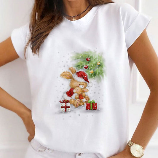 HAPPY 2021 Christmas Ladies White T-Shirt T