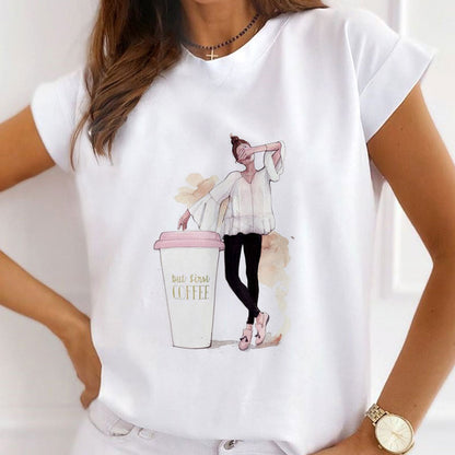 Style K : Coffee Queen White T-Shirt