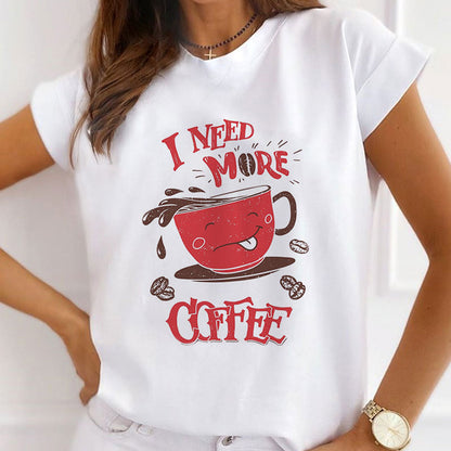 Style D :    Coffee Time Women White T-Shirt