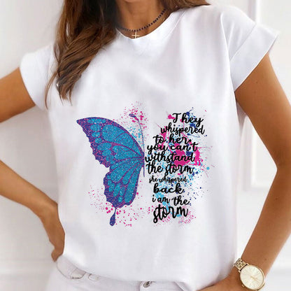Beautiful Butterfly White Tee D