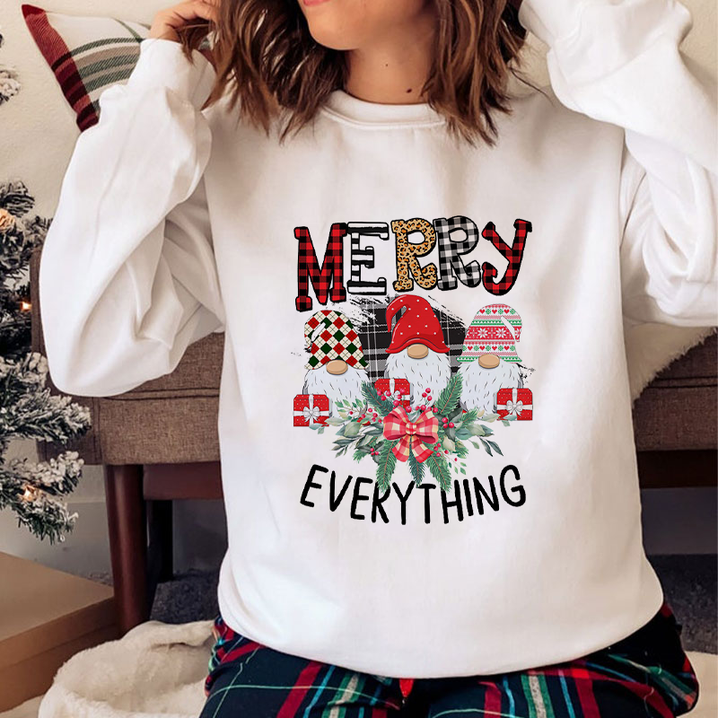 Lovely Christmas O-Neck White Sweater H