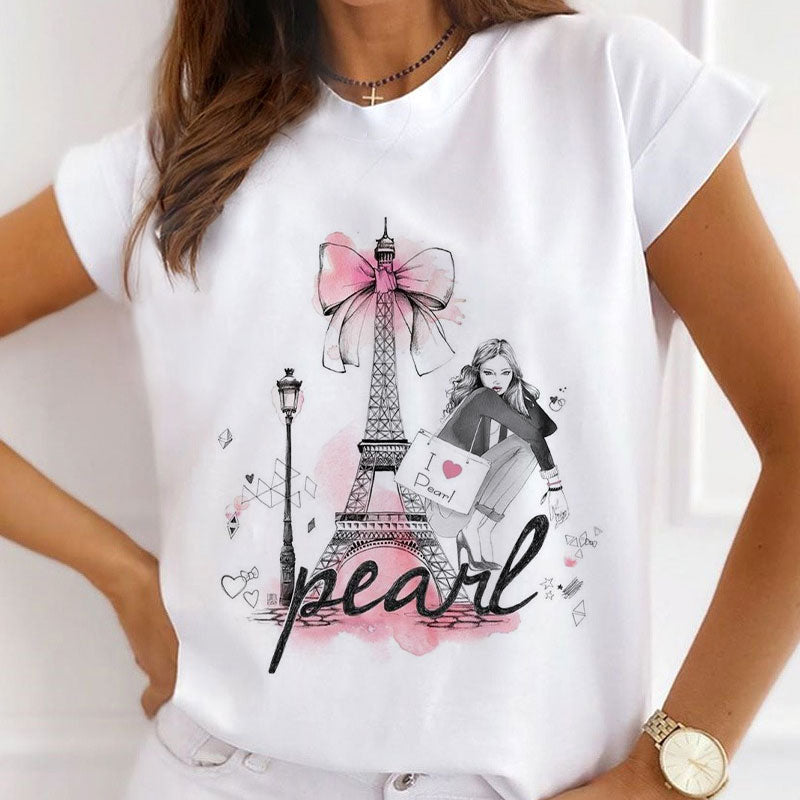 Style T:   Beautiful Paris Women White T-Shirt