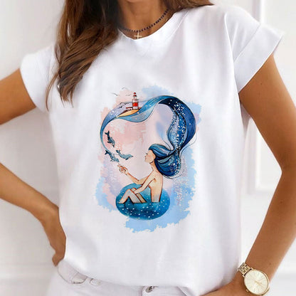 Style H£º Princess Of The Ocean Women White T-Shirt