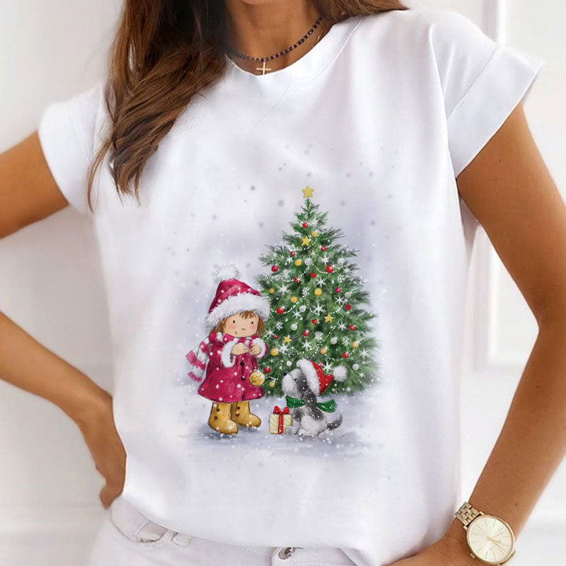 HAPPY 2021 Christmas Women White T-Shirt Z