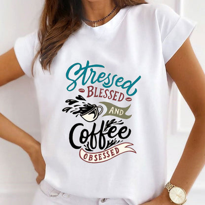 Style E :    Coffee Time Women White T-Shirt