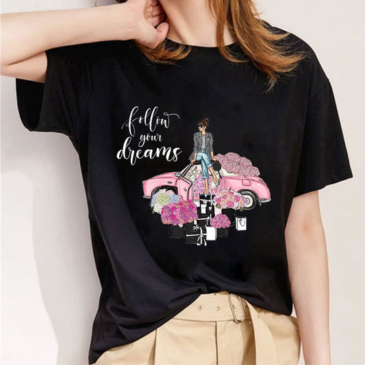 Style D： Love Yourself Ladies Black T-shirt