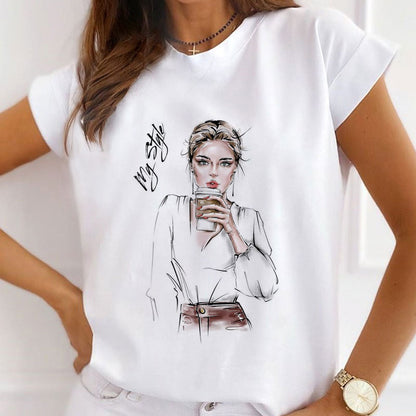Style E : My Style Female White T-Shirt