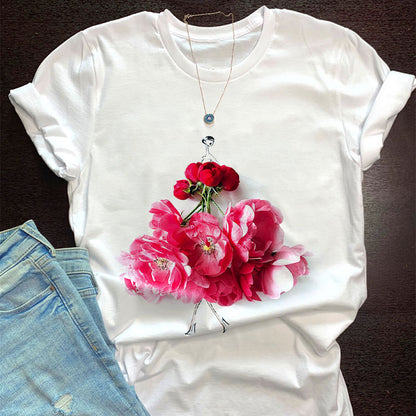 Charming Flowers White Tee T