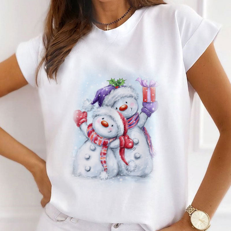 HAPPY 2021 Christmas Ladies White T-Shirt W