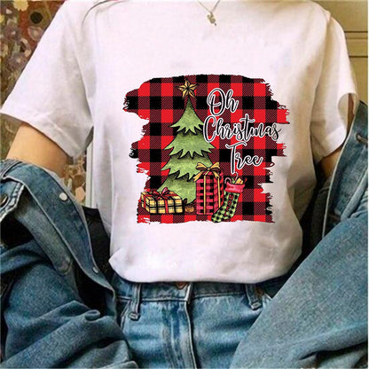 Christmas Tree Round Neck T-Shirt