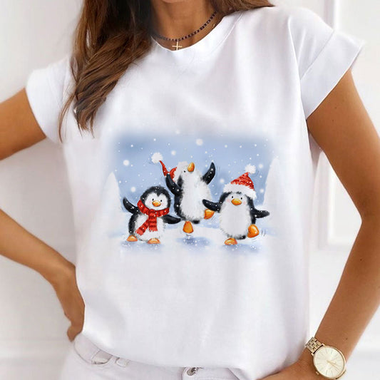 Christmas Fashion White T-Shirt N