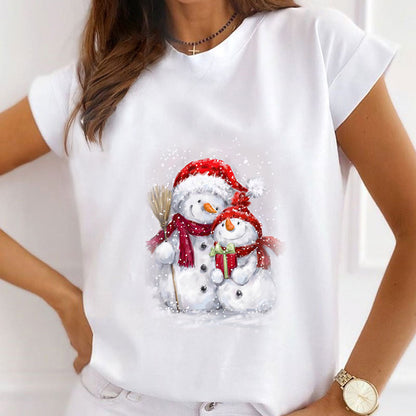Lovely Christmas Ladies White T-Shirt S