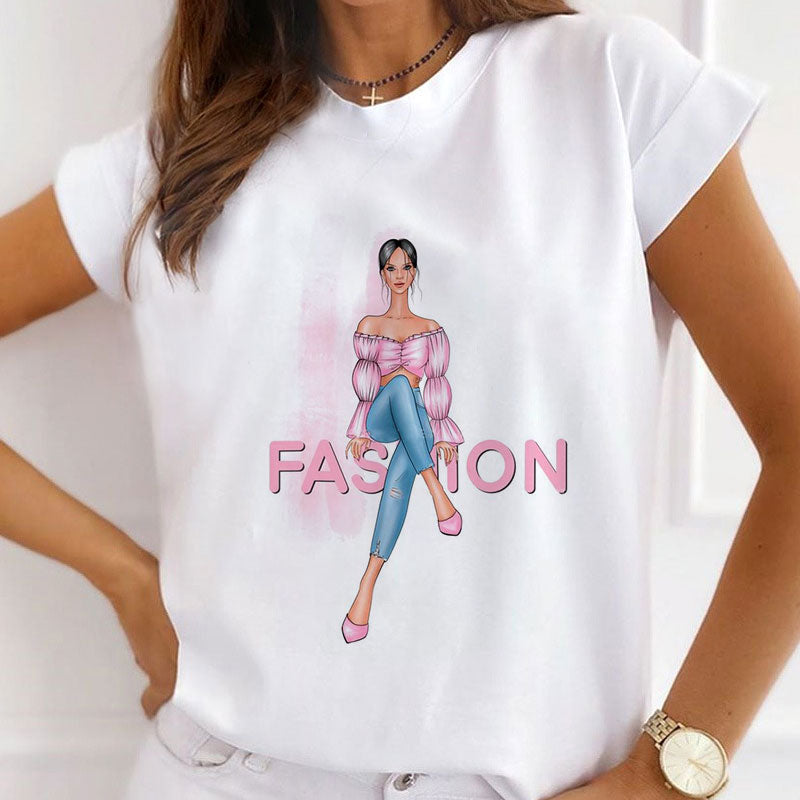 Style A£º Enjoy Every Day Women White T-Shirt