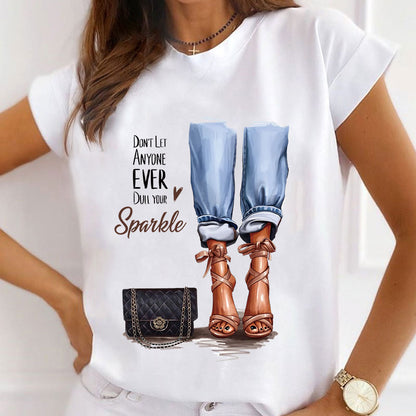 Fashion High Heel Ladies T-shirt Women R