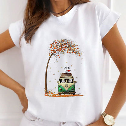 Style A : Snoopy And Friends Women White T-Shirt