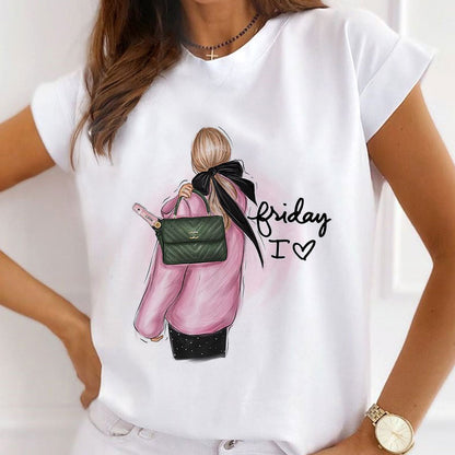 Style P :  Fashion Industry Leader Female White  T-Shirt