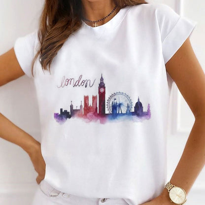 Style G : Love The City Women White T-Shirt
