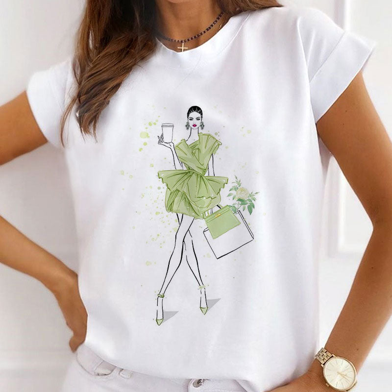 Style A :  Fashion Industry Leader Female White  T-Shirt