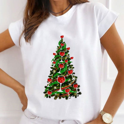 2021 Fashion Christmas White Shirt For Ladies W
