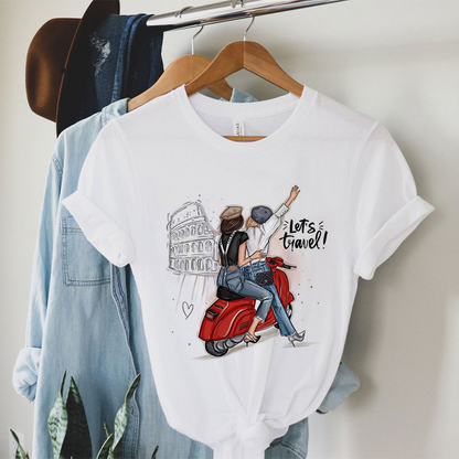 Travel Together Women White T-Shirt A