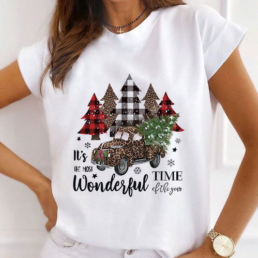 Merry Christmas Ladies White T-Shirt T