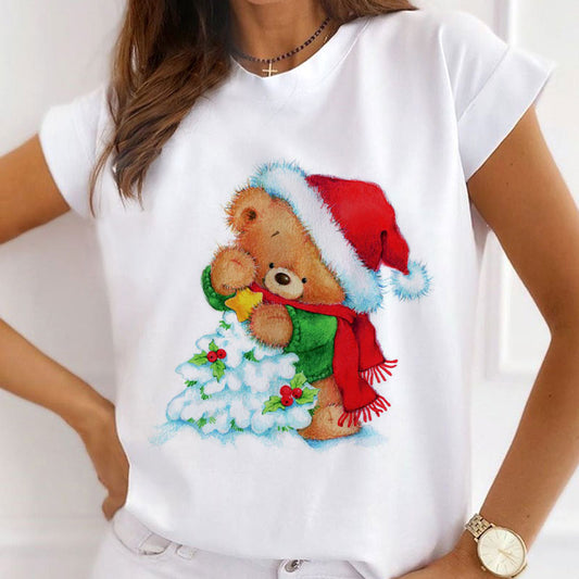 Merry Christmas Women White T-Shirt Q