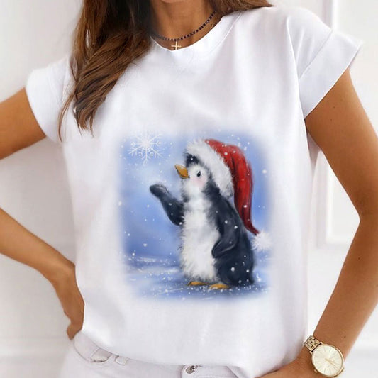 2021 HAPPY NEW YEAR Christmas Women White T-Shirt C