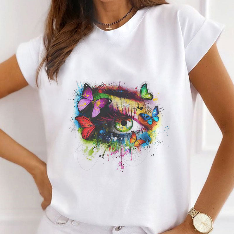 Style R :  Butterfly White T-Shirt Women