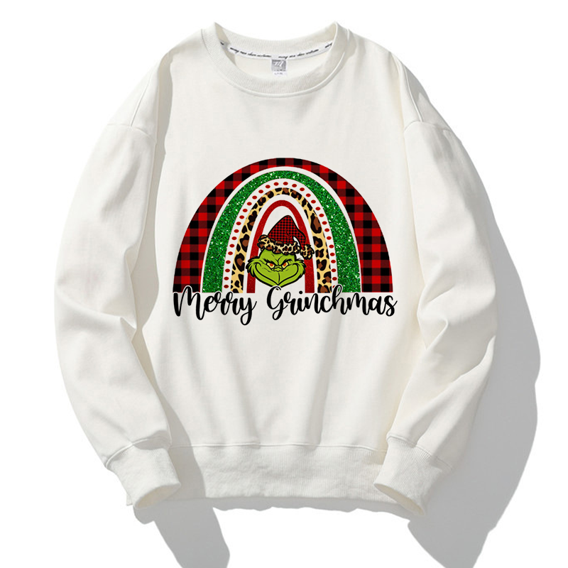 Lovely Christmas O-Neck White Sweater K