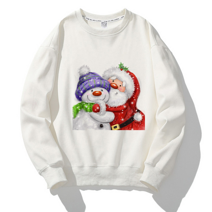 Jolly Christmas O-Neck White Sweater C