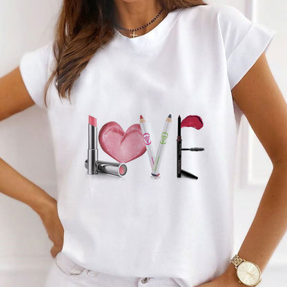 Makeup Makes You Delicate Female White T-shirt U