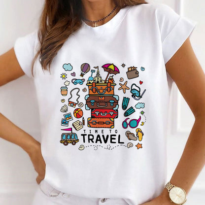 Style D £º Joy Of Travel White T-shirt