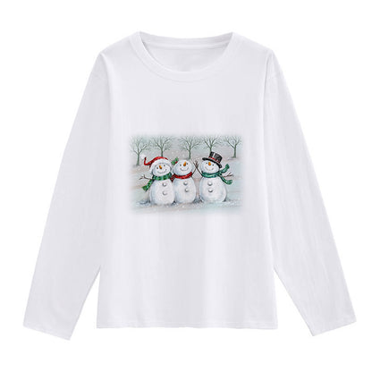 2021 Beautiful Christmas Women White T-Shirt X