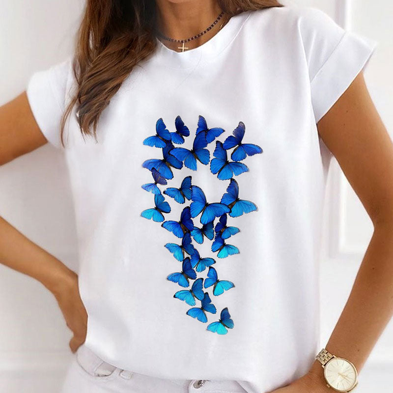 Style S :  Butterfly White T-Shirt Women