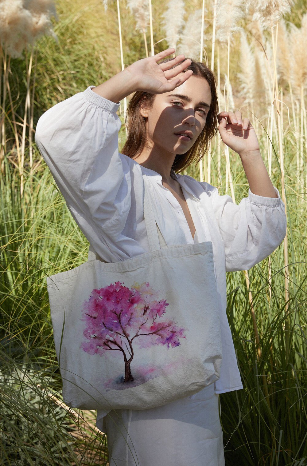 CHERRY TREE CANVAS BAG