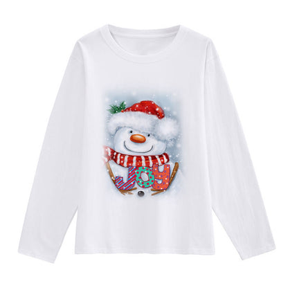 2021 Christmas Fashion Women White T-Shirt U