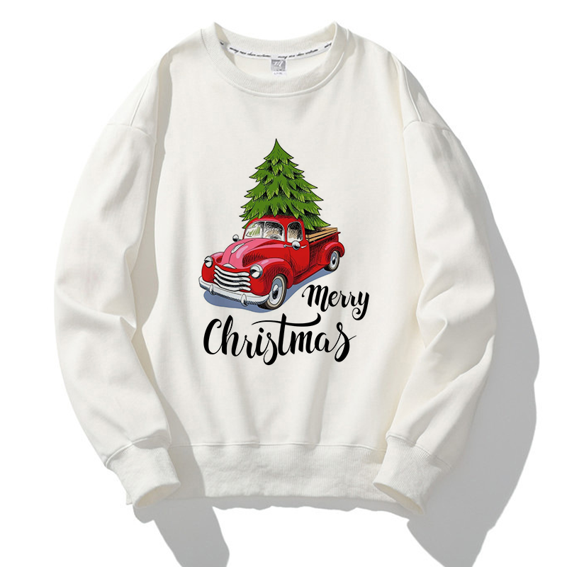 Merry Christmas O-Neck White Sweater A