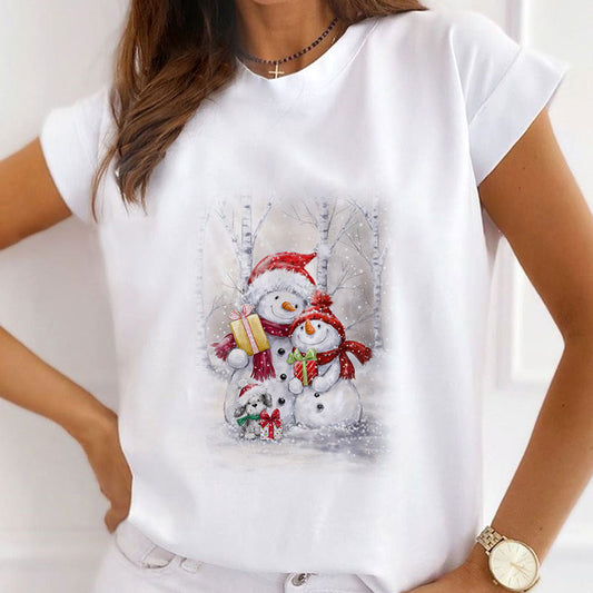 2021 HAPPY NEW YEAR Christmas Women White T-Shirt J