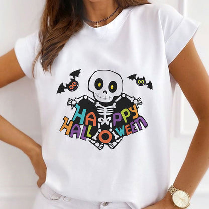 Happy Halloween Ladies White T-Shirt O