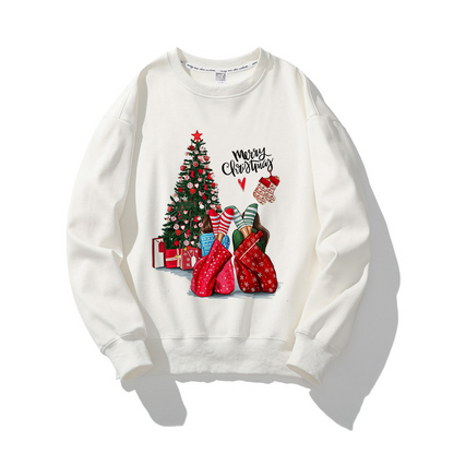Hello Christmas O-Neck White Sweater H